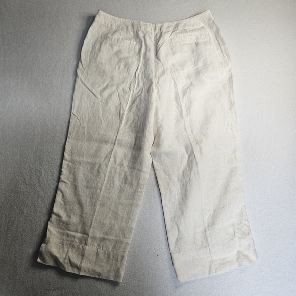 Chico's 100%Linen  Pants In Ivory Color Chicos Size 2.5 =M - Picture 8 of 9